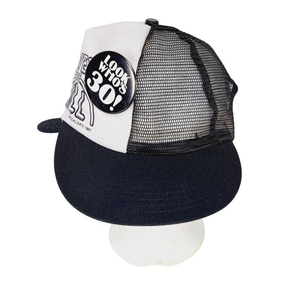 Vintage 80s Hecklers Double Bill "Over The Hill Look Who's 30" Mesh Trucker Hat - Picture 5 of 10